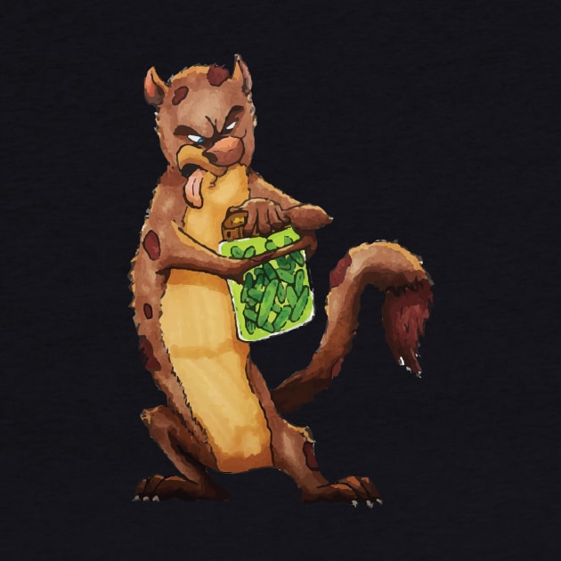 Weasel Opening a Jar of Pickles by Thought2paper 